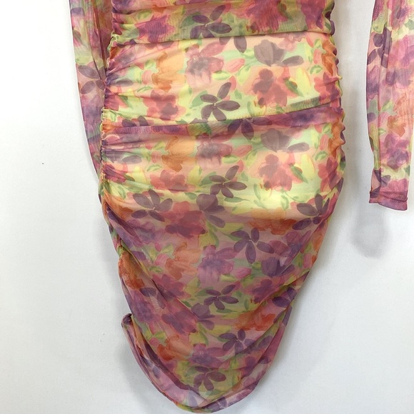 For Love And Lemons Pink Long Sleeve Bodycon Swim Coverup Sz Sm .Nwot - Picture 4 of 8